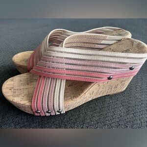 Lucky Brand Mykayla Cork Wedge Sandals, Size 8.5
